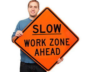 what to do If you do not see workers in a work zone